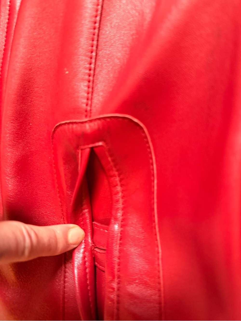 🍁🔥Classiques Entier Nordstrom Red Leather Zip-Front Jacket - Picture 5 of 9